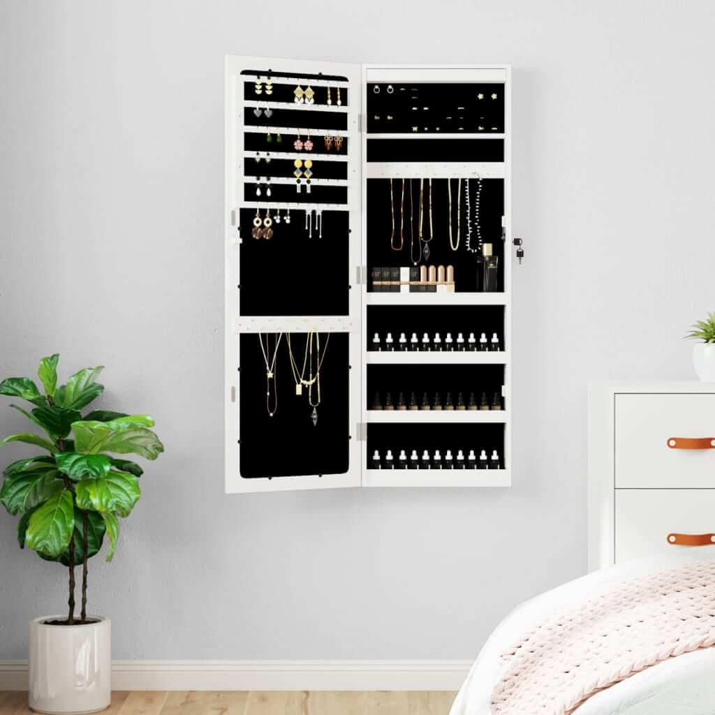Spiegel-Schmuckschrank Mit Led-Beleuchtung Wandmontage
