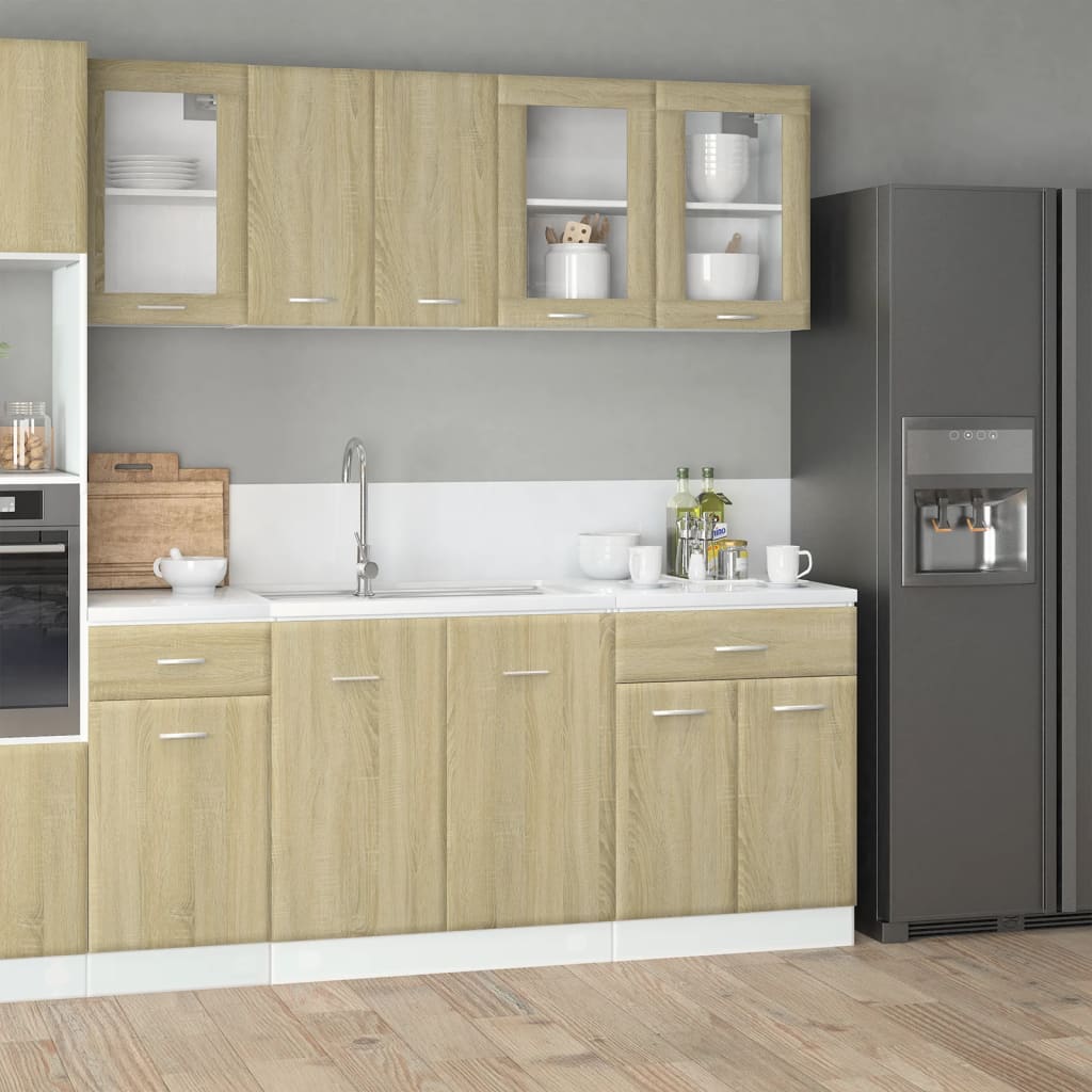 4-Tlg. Küchenschrank-Set Lyon Artisan-Eiche Holzwerkstoff