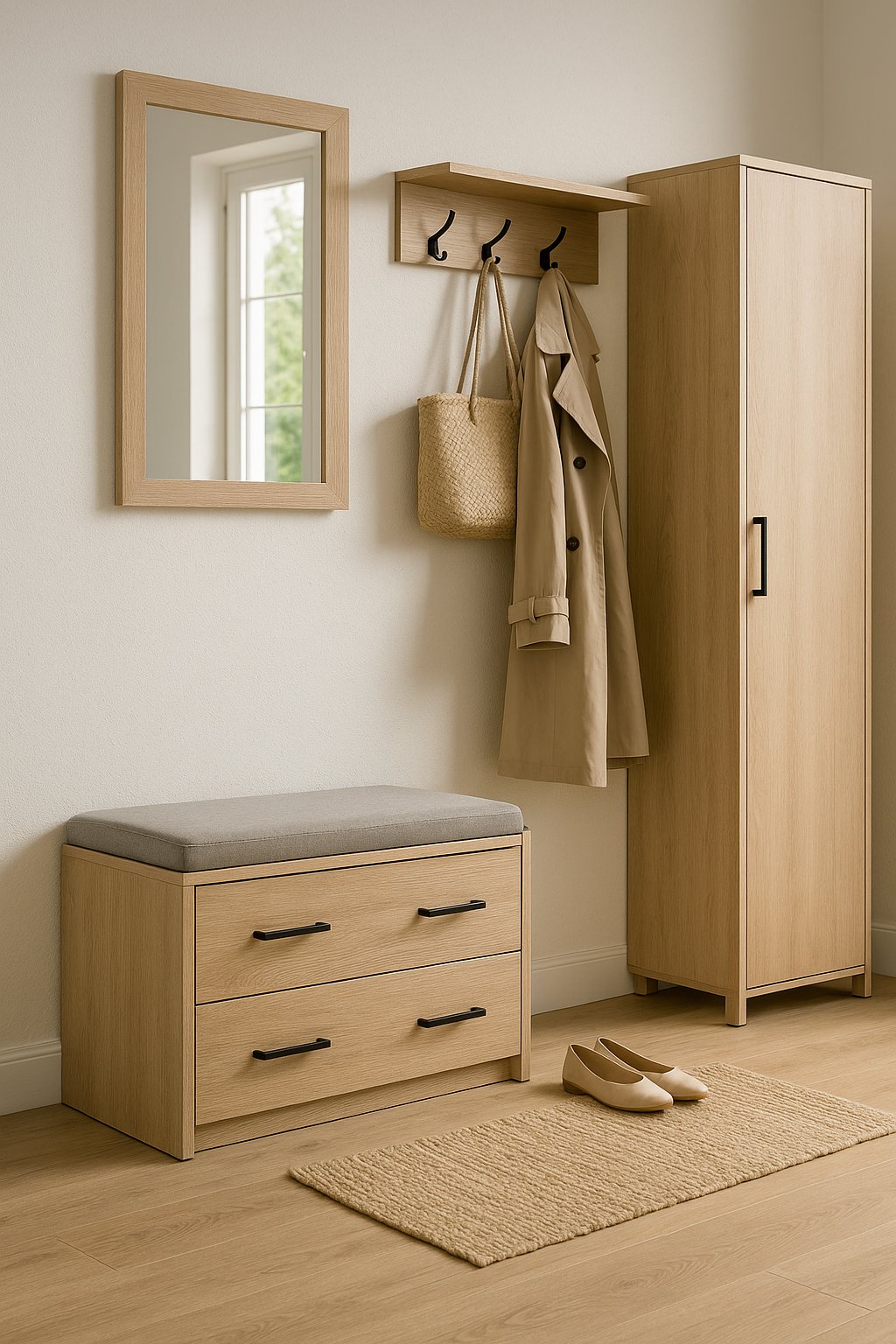 Der erste Eindruck zählt! Unsere Flurmöbel bringen Ordnung und Stil in deinen Eingangsbereich – kompakt, modern und funktional.