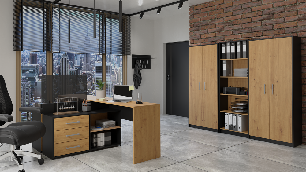 Regal OLIV 2D – 74 cm breit, 8 Fächer mit Türen, mehrere Farben