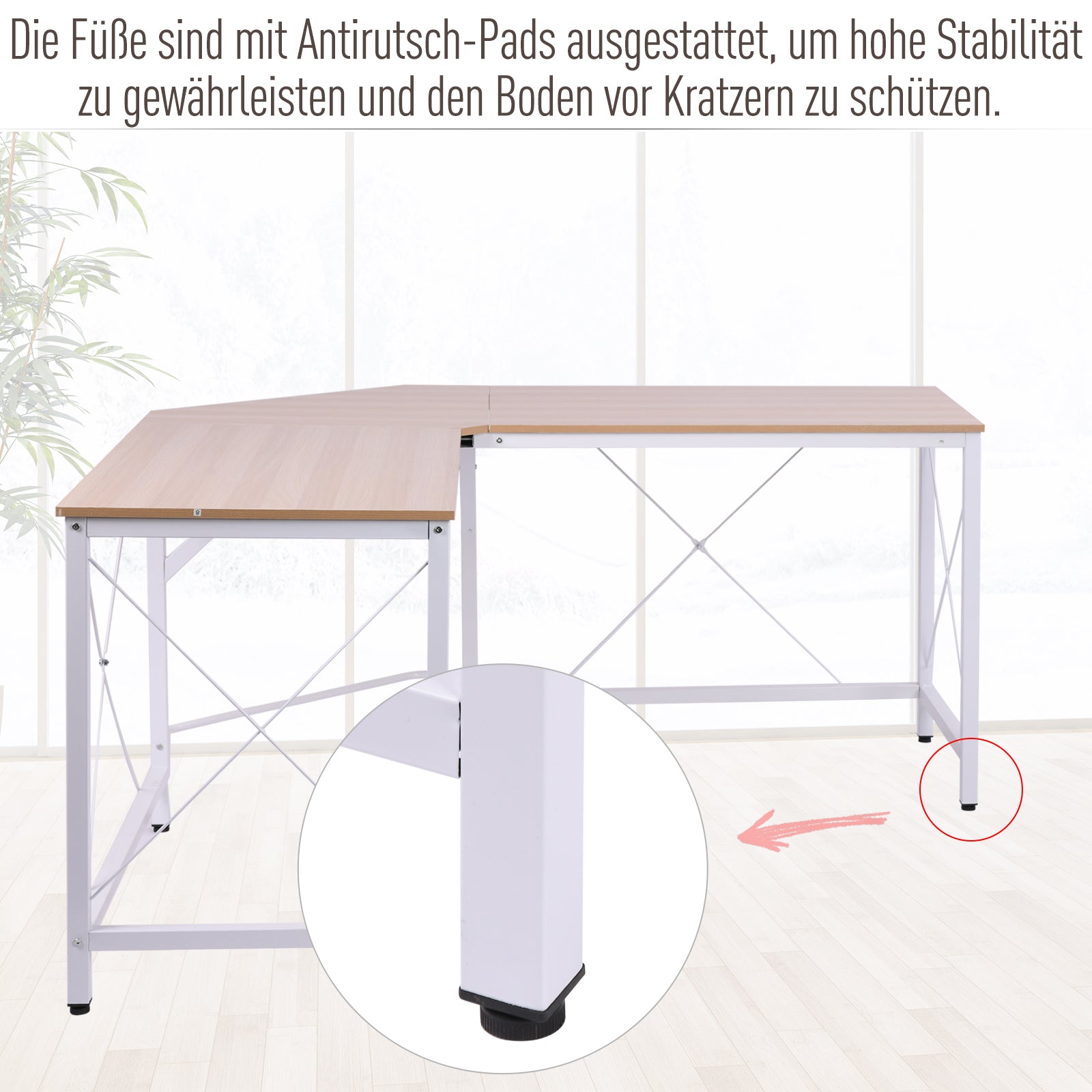 Schreibtisch L-Form Arbeitstisch Bürotisch Eckschreibtisch MDF 150 x 150 x 76 cm