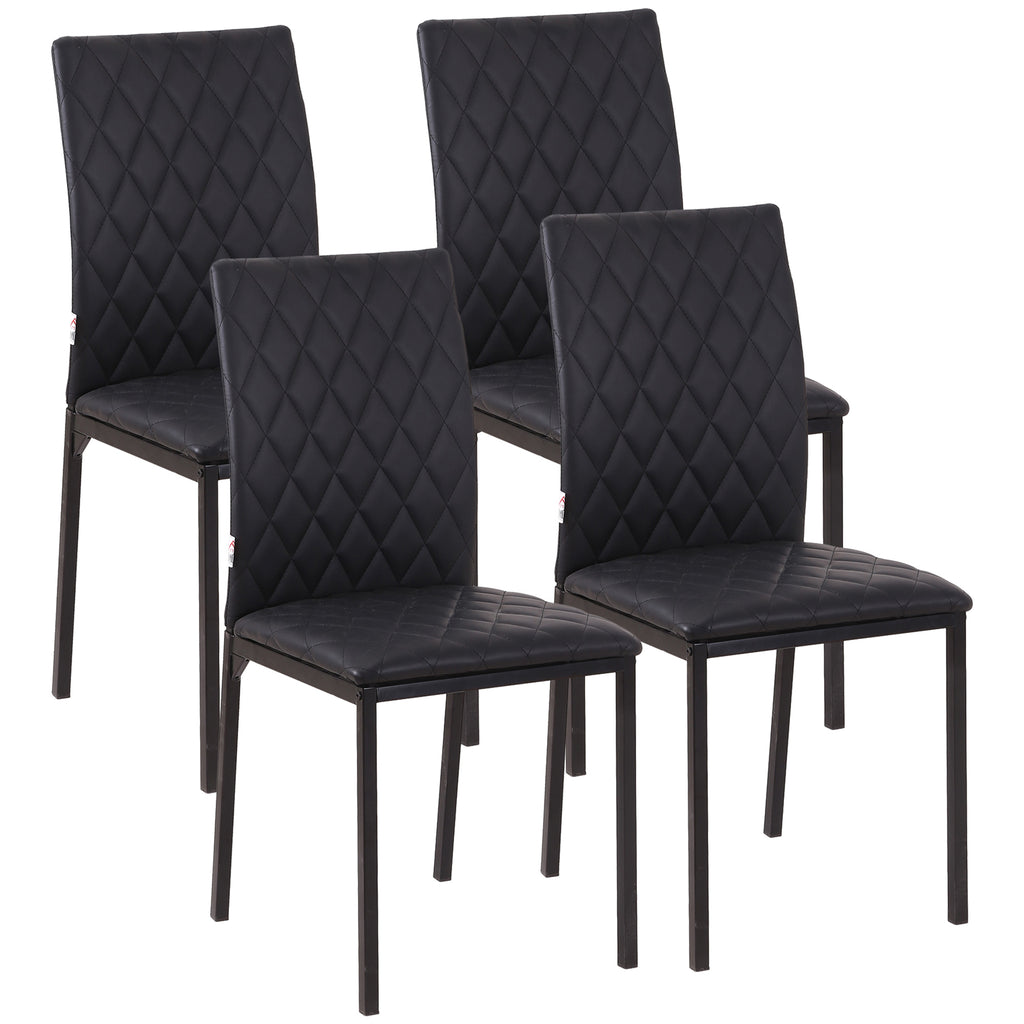 HOCMOM 4er-Set Stühle Esszimmerstühle Küchenstühle 41 cm x 50 cm x 91 cm, Schwarz