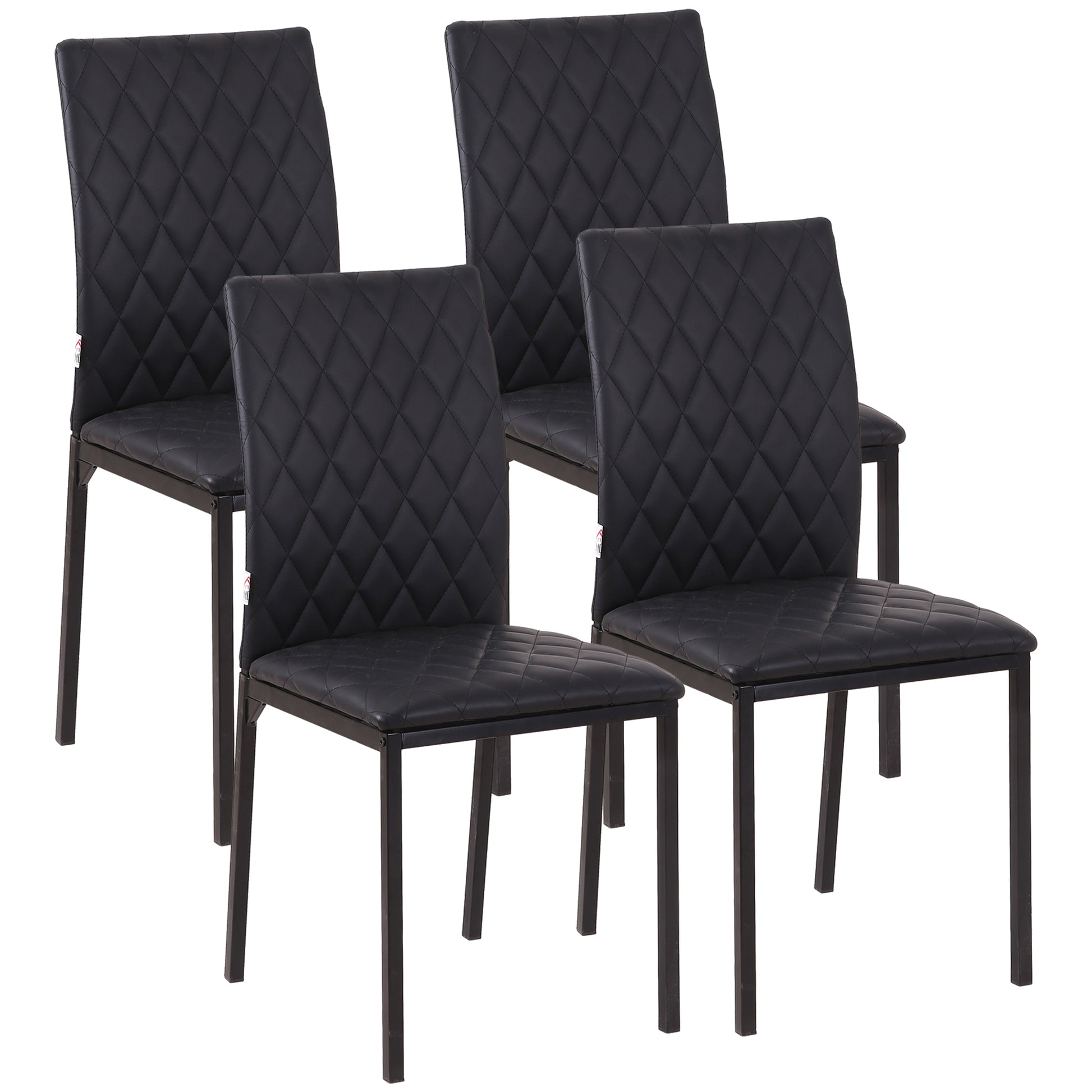 HOCMOM 4er-Set Stühle Esszimmerstühle Küchenstühle 41 cm x 50 cm x 91 cm, Schwarz