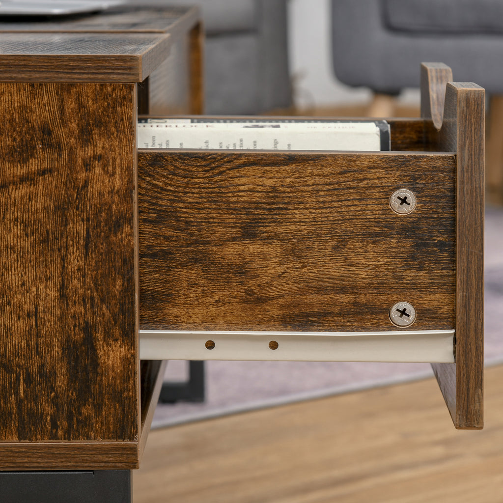 Couchtisch mit Höhenverstellbarer Platte Spanplatte Braun 100 x 60 x 44 cm