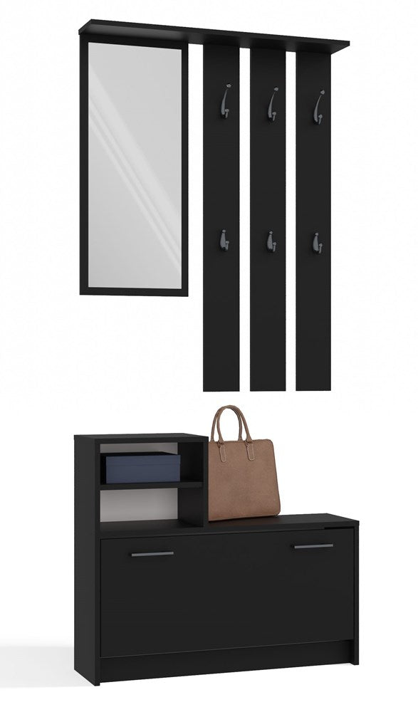 Garderobenset mit Spiegel – Wandgarderobe & Schuhschrank