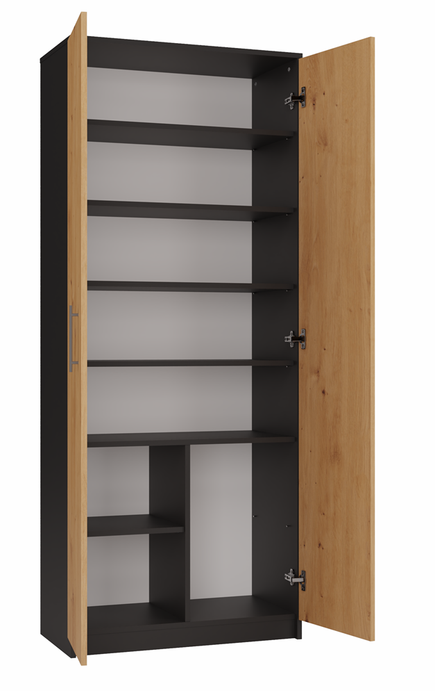 Regal OLIV 2D – 74 cm breit, 8 Fächer mit Türen, mehrere Farben