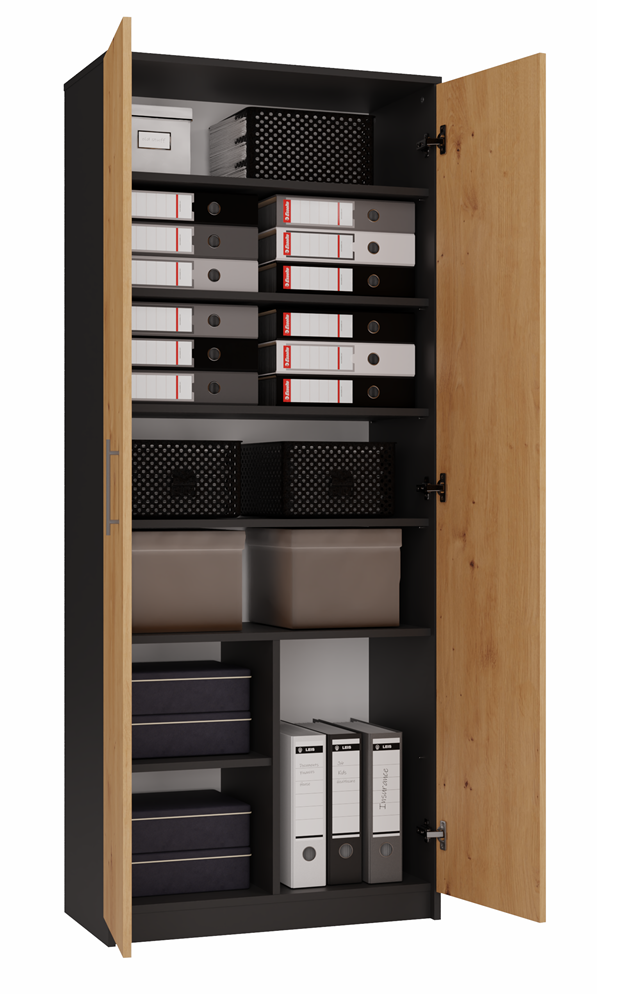 Regal OLIV 2D – 74 cm breit, 8 Fächer mit Türen, mehrere Farben