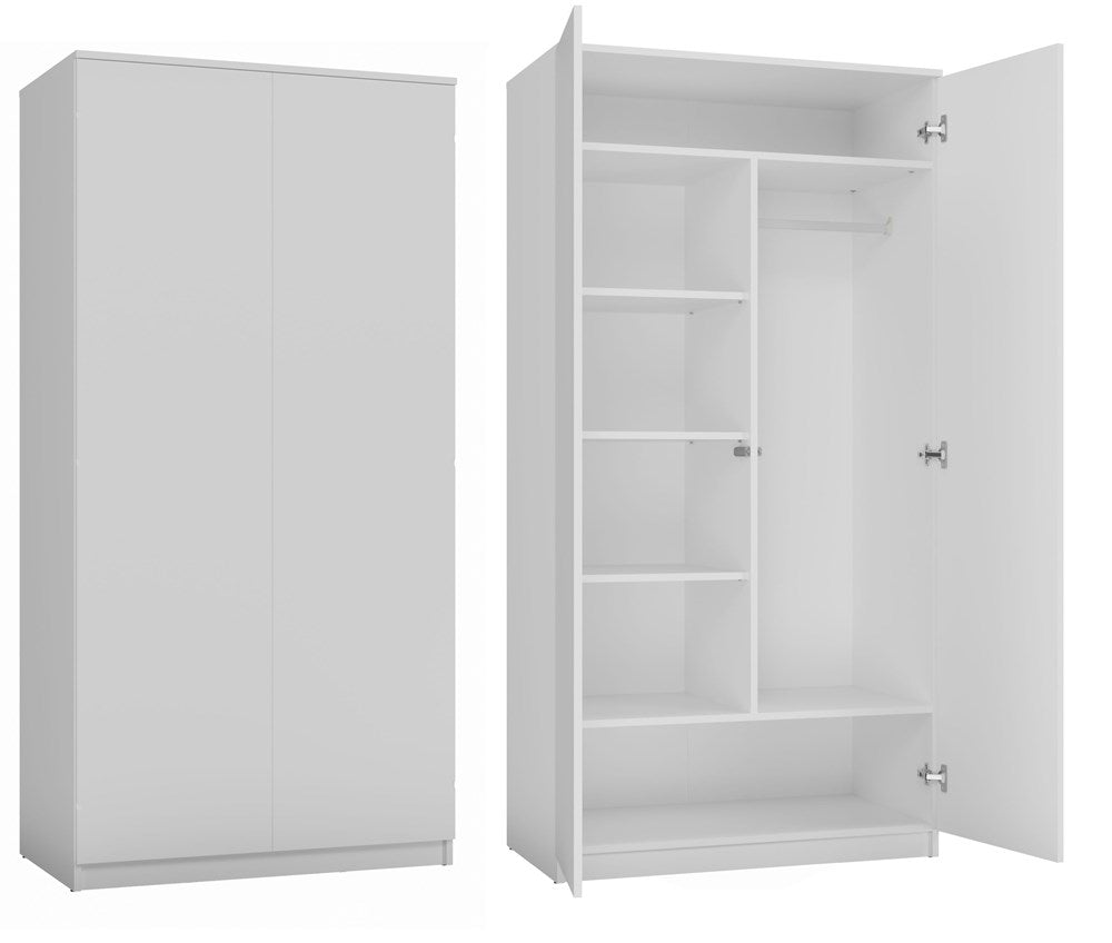 Kleiderschrank MALWA – 90 cm Breit, TIP-ON Türen