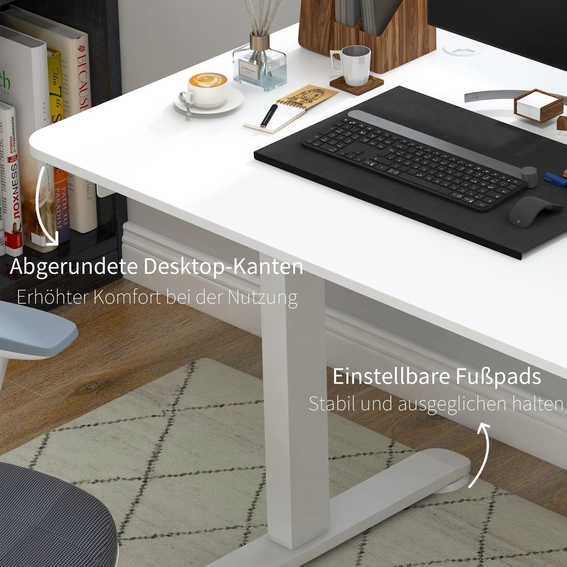 Stehpult höhenverstellbarer Computertisch Schreibtisch, 140 cm x 70 cm x 116 cm