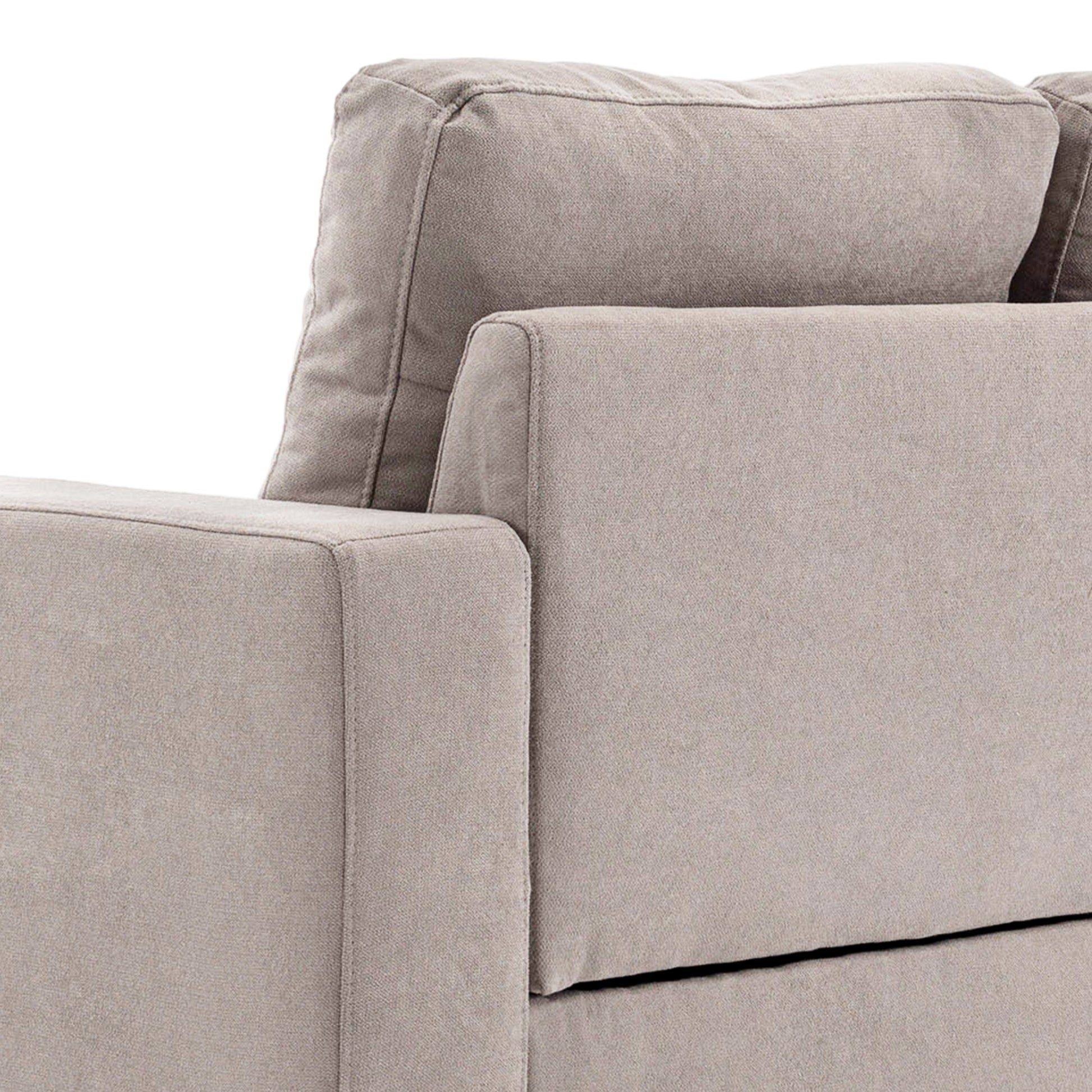 Ecksofa L-Form graue Eckcouch mit Chaiselongue Leinenoptik für 3 Personen 193x136x85cm Heillgrau