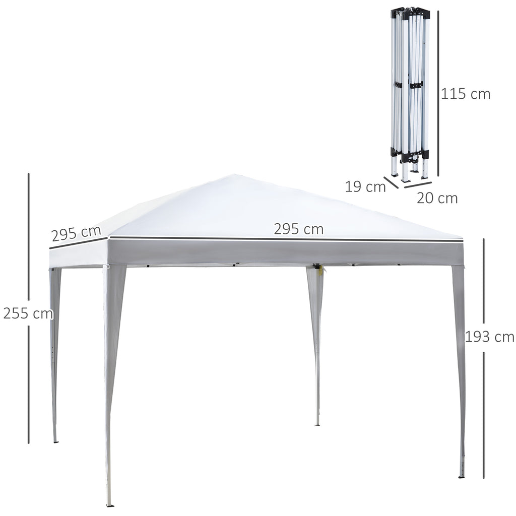 Pavillon, 2,95x2,95 m Pop-Up-Faltpavillon, Gartenpavillon, UV-Schutz, Stahl+Oxfordstoff