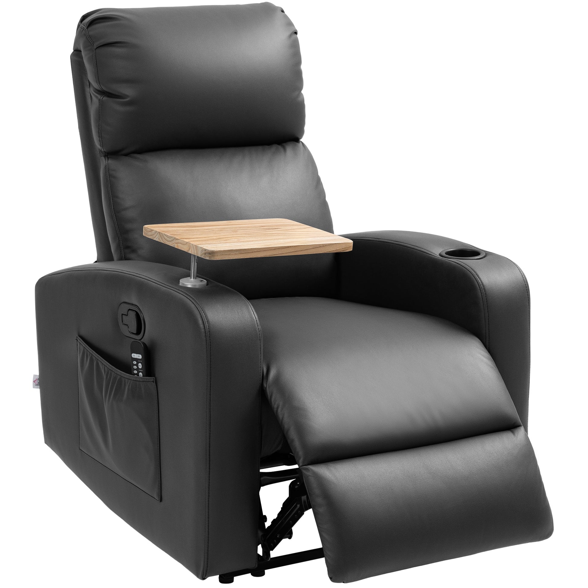 Massagesessel Relaxsessel Liegesessel, 1 Klapptisch, 1 Fußstütze; 77 cm x 93 cm x 105 cm