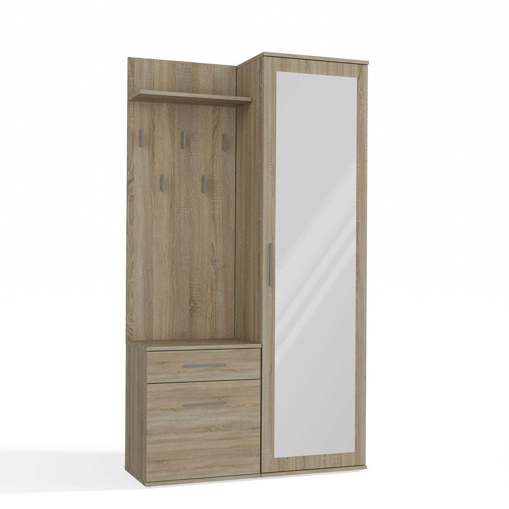 Garderobenset DUO mit Spiegel – Kleiderschrank, Schuhschrank & Garderobe