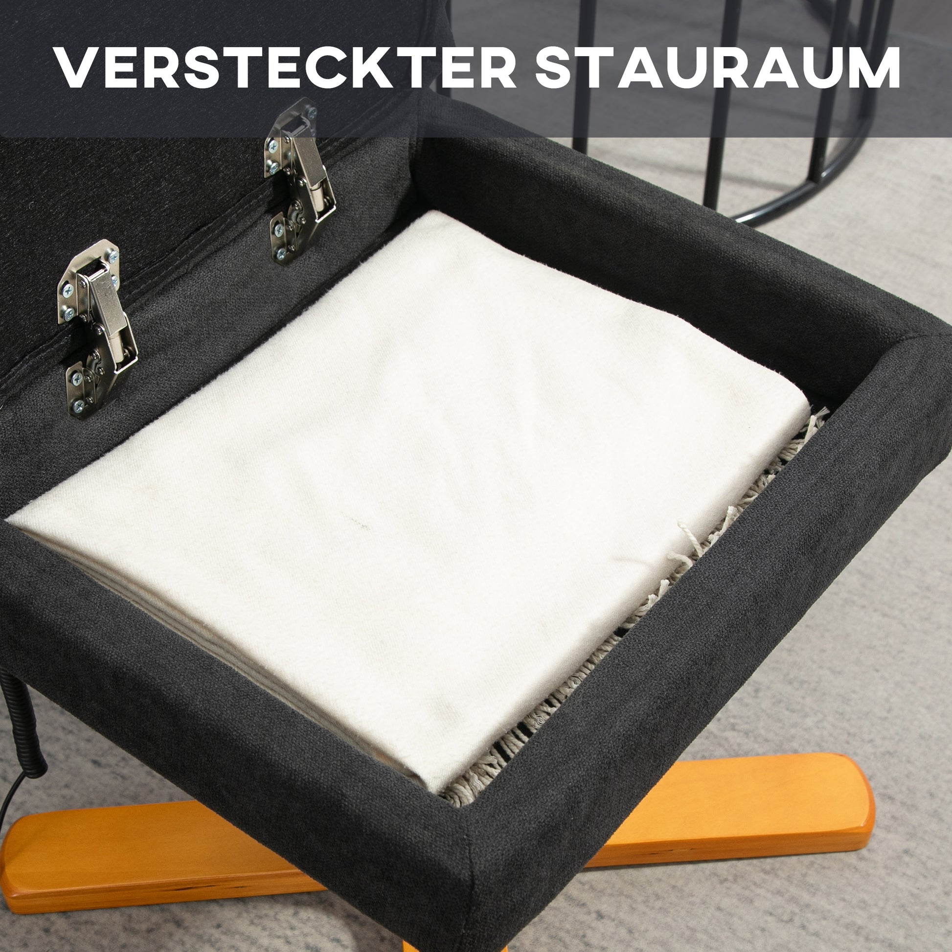 Massagesessel mit Liegefunktion und Fußhocker, 145°-Neigung, Polyester/Kunstleder, 80 x 86 x 99 cm