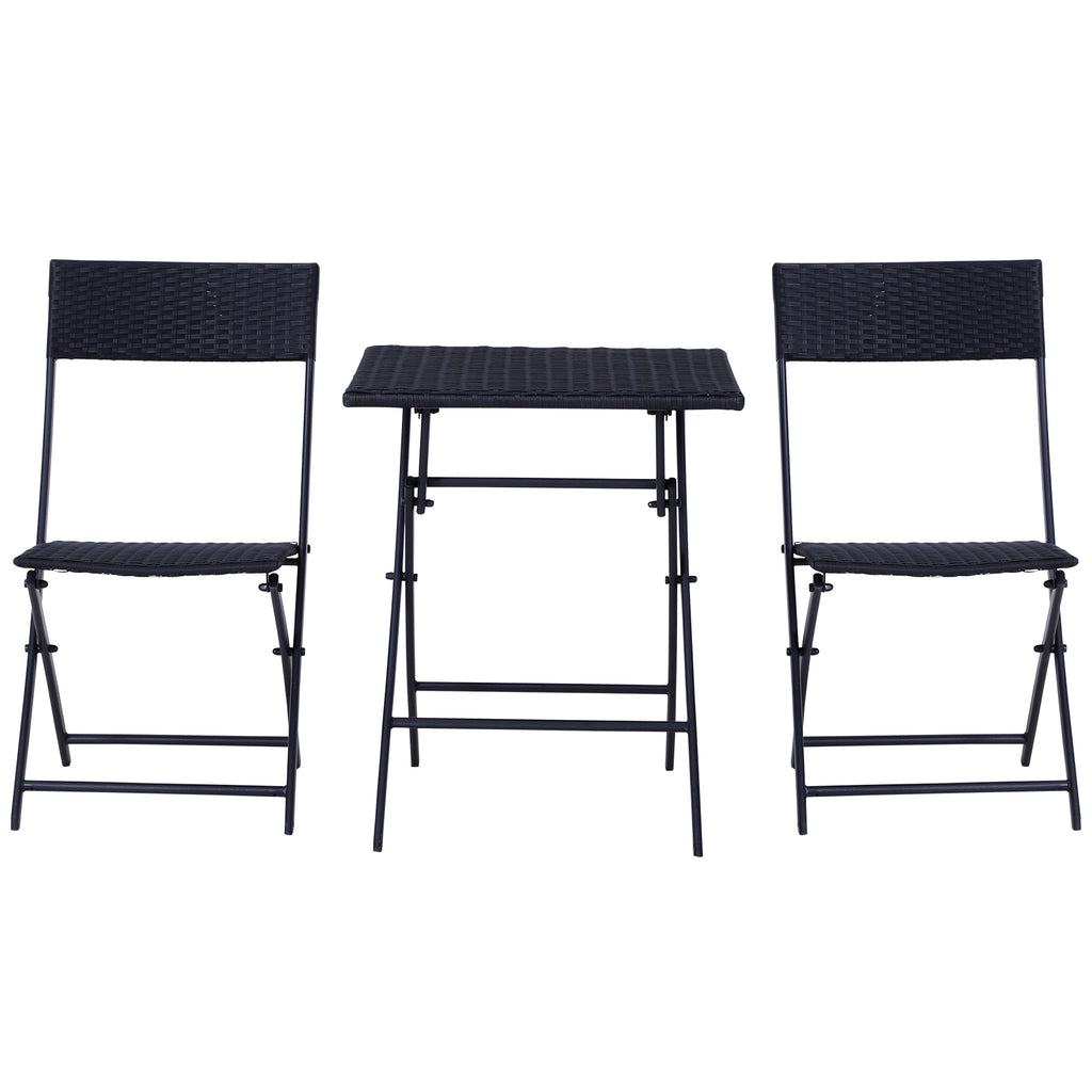 Polyrattan Bistroset für 2 Personen Sitzgruppe Rattan Gartenmöbel Set Garnitur