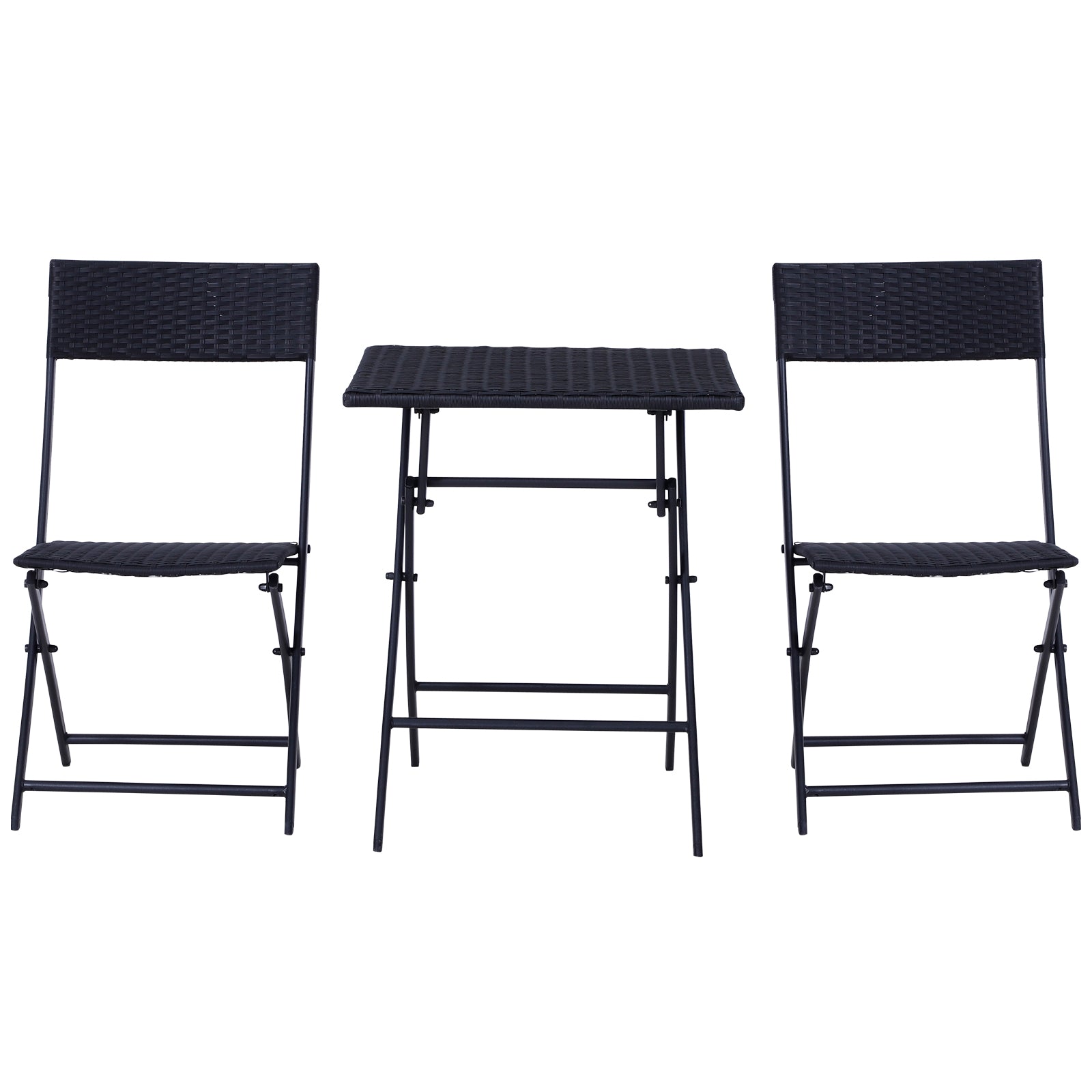 Polyrattan Bistroset für 2 Personen Sitzgruppe Rattan Gartenmöbel Set Garnitur
