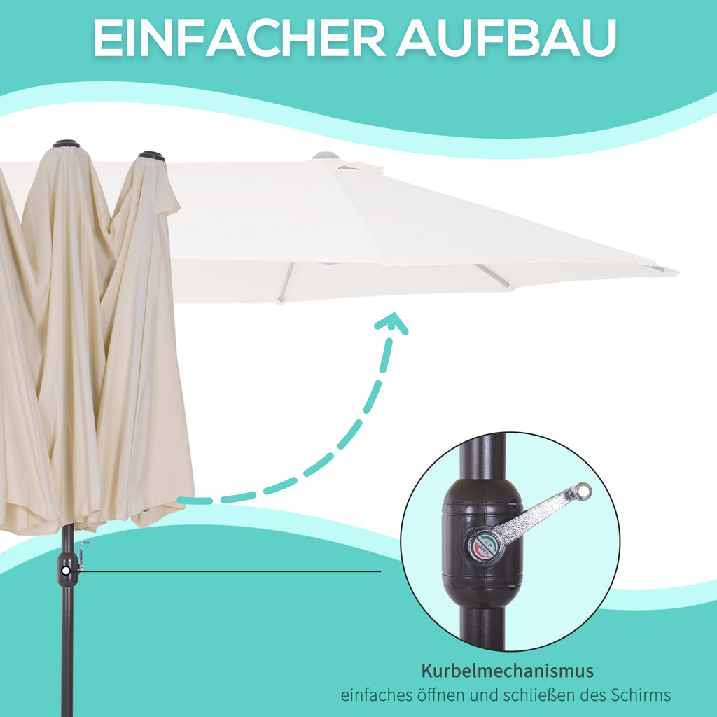 Sonnenschirm mit Handkurbel wetterbeständig 455 cm x 270 cm x 240 cm Stahl Polyester