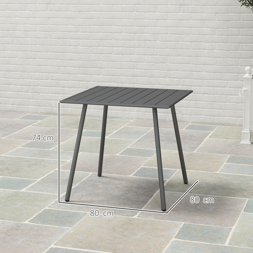 Gartentisch, Outdoor-Esstisch für 4 Personen, Stahlrahmen, leicht zu reinigen, rostbeständig!