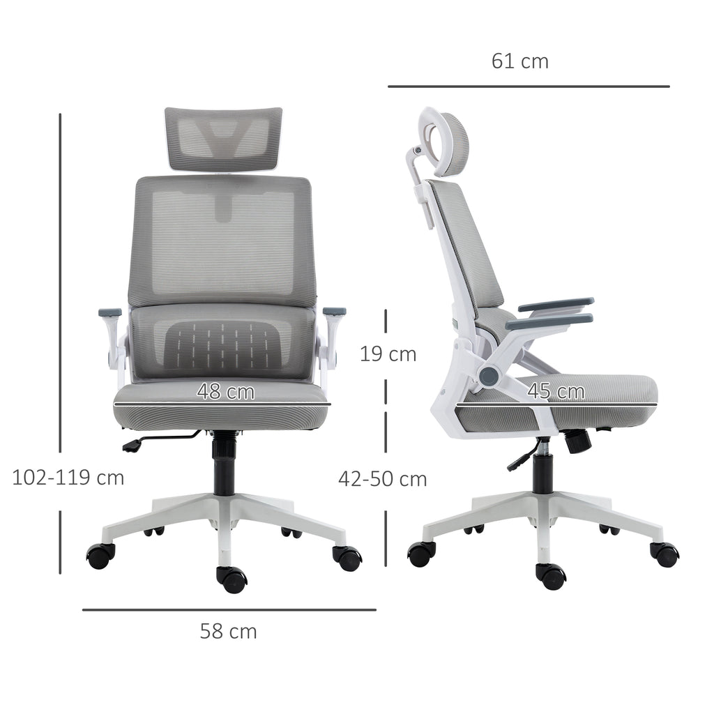 Bürostuhl Schreibtischstuhl Office-Stuhl, höhenverstellbar, 1 Kopfstütze, 58 x 61 x 119 cm
