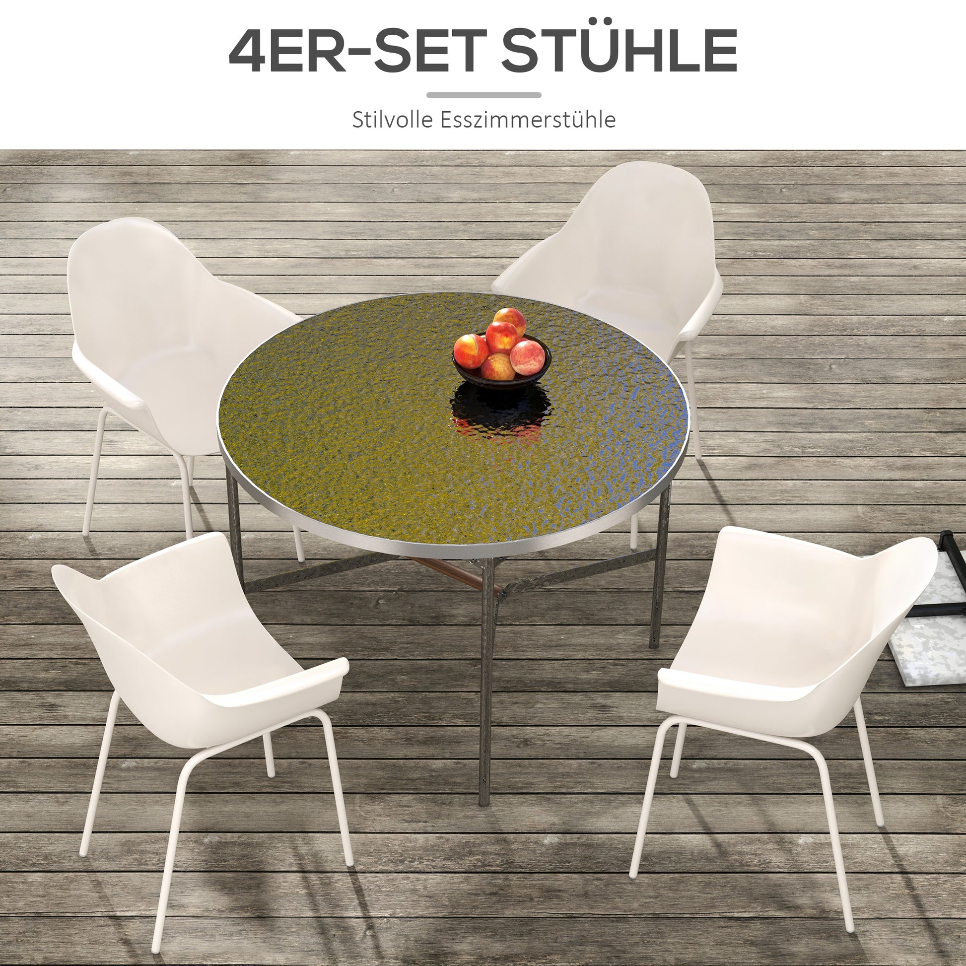 4er-Set Gartenstühle Outdoorstühle Gartenstuhl, Moderns Design, 59 cm x 55 cm x 84 cm