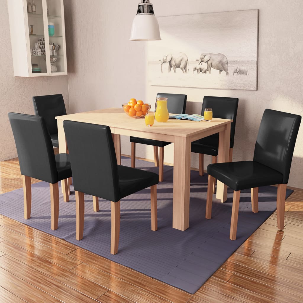 Esszimmertisch Und Stühle 7-Tlg. Kunstleder - Konfigurierbare Farben