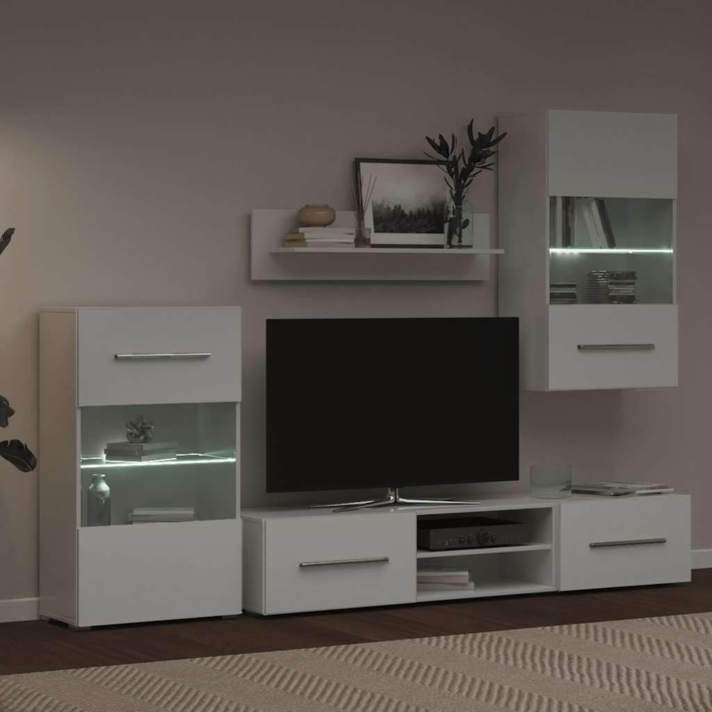 Fünfteilige Wohnwand Tv-Schrank Mit Led-Beleuchtung