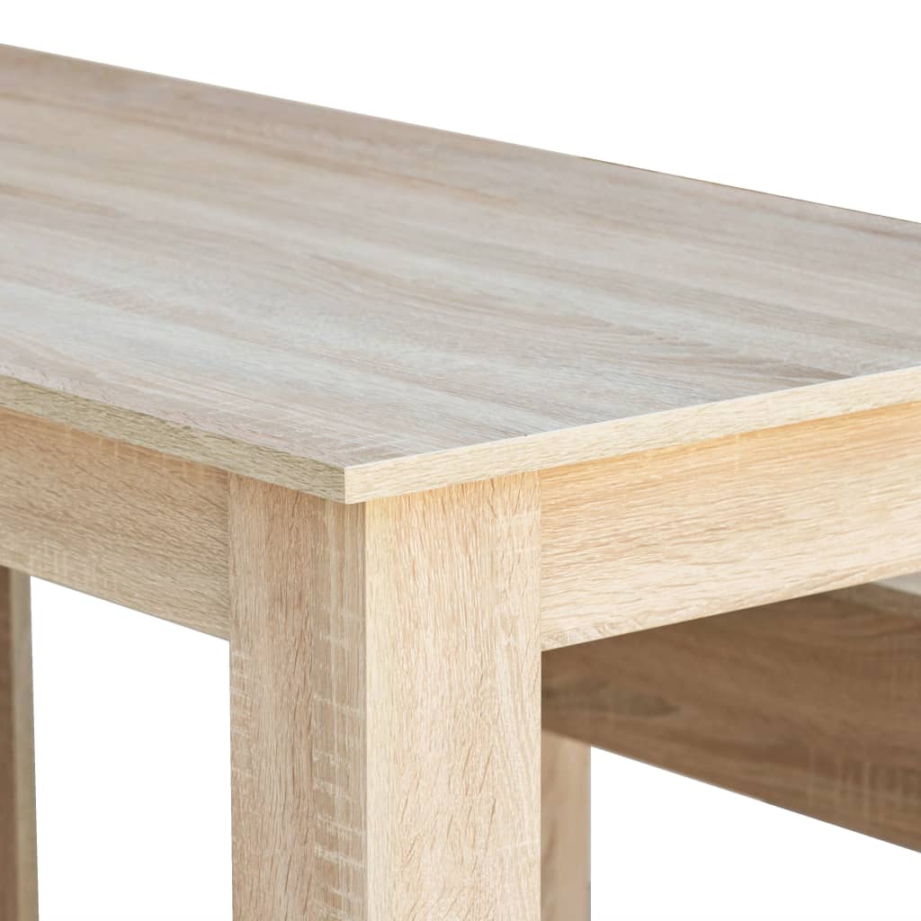 3-Tlg. Essgruppe Tisch Und Bänke Holzwerkstoff