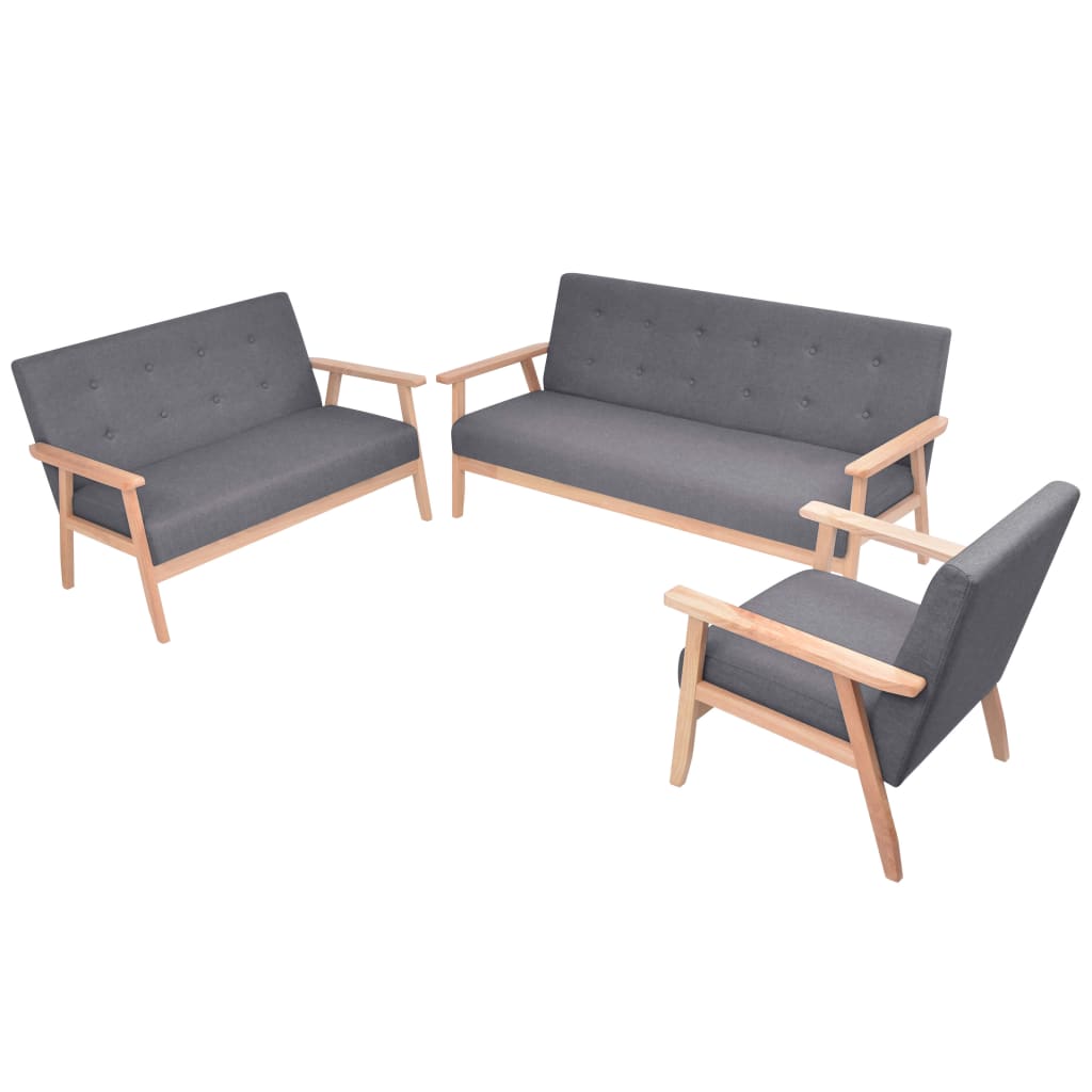 Sofa-Set 3-Tlg. Stoff
