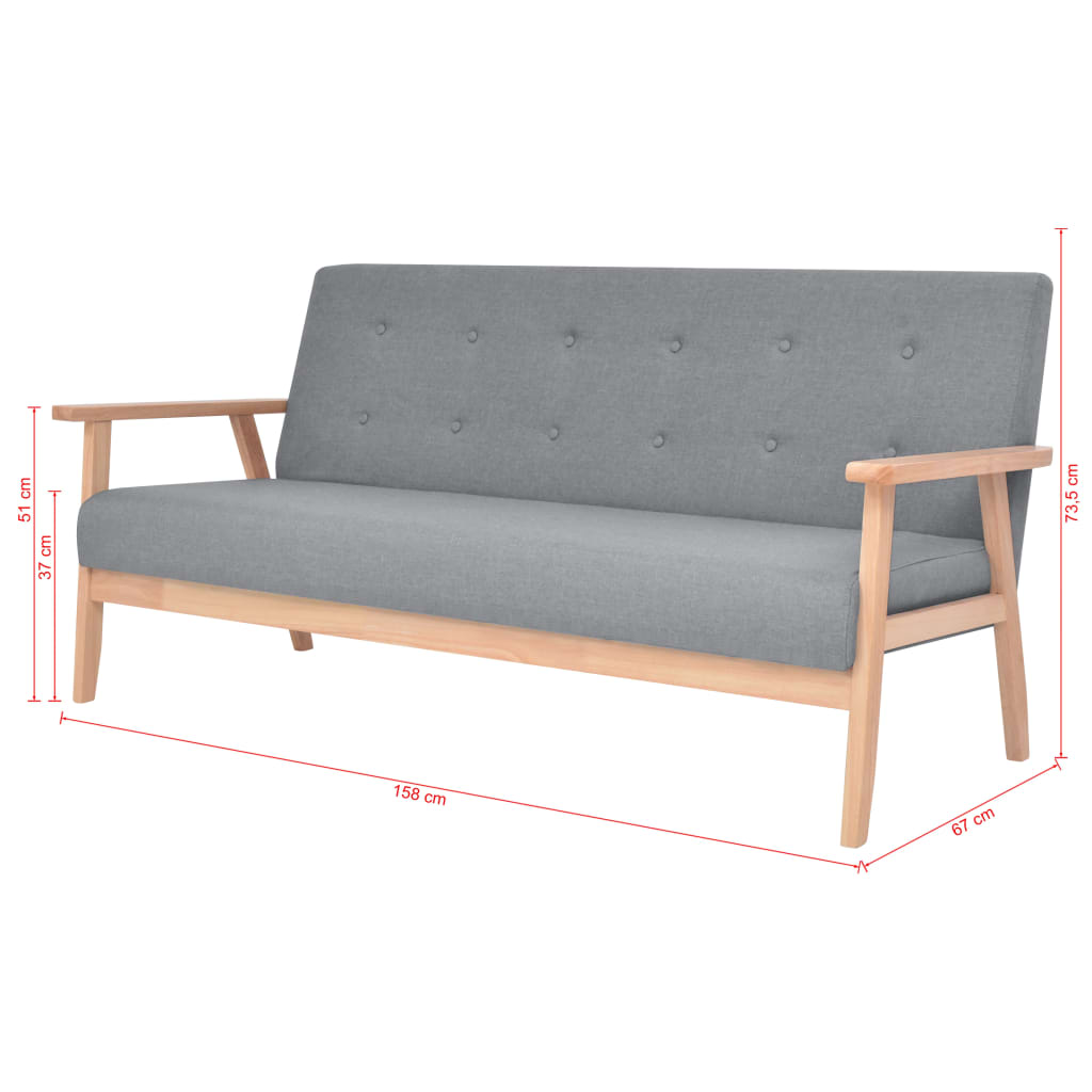 Sofa-Set 3-Tlg. Stoff