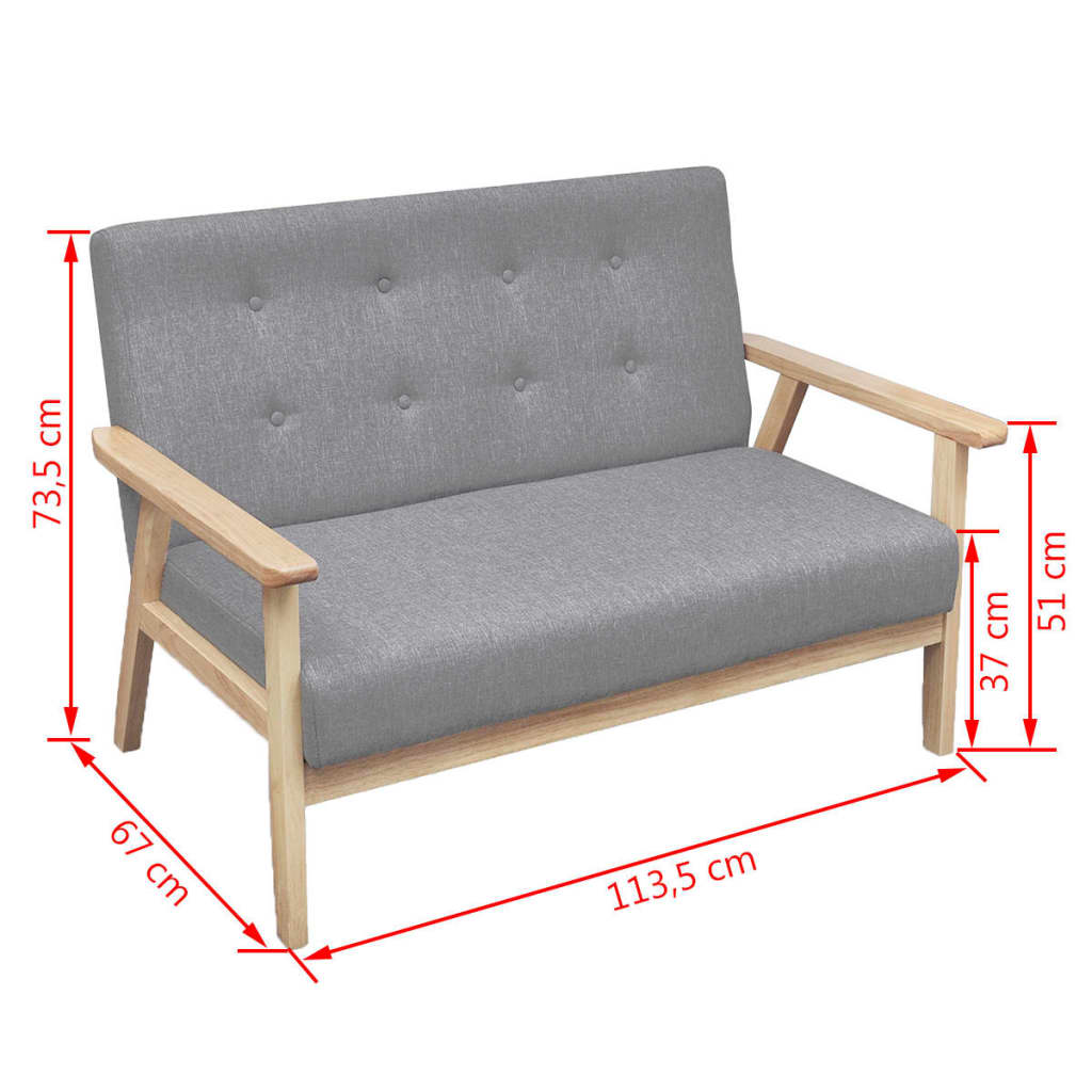 Sofa-Set 3-Tlg. Stoff