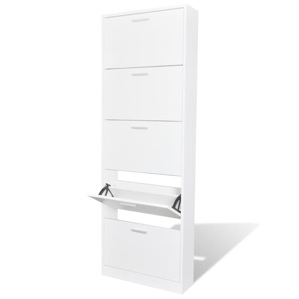 Schuhschrank Mit 5 Schuhkippern Holz