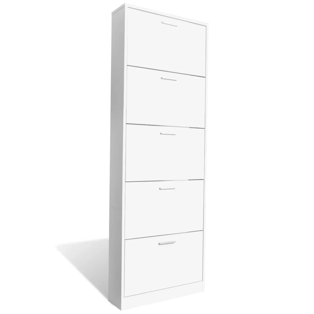 Schuhschrank Mit 5 Schuhkippern Holz