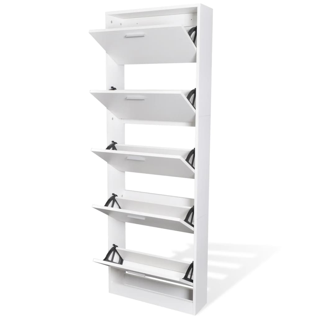 Schuhschrank Mit 5 Schuhkippern Holz