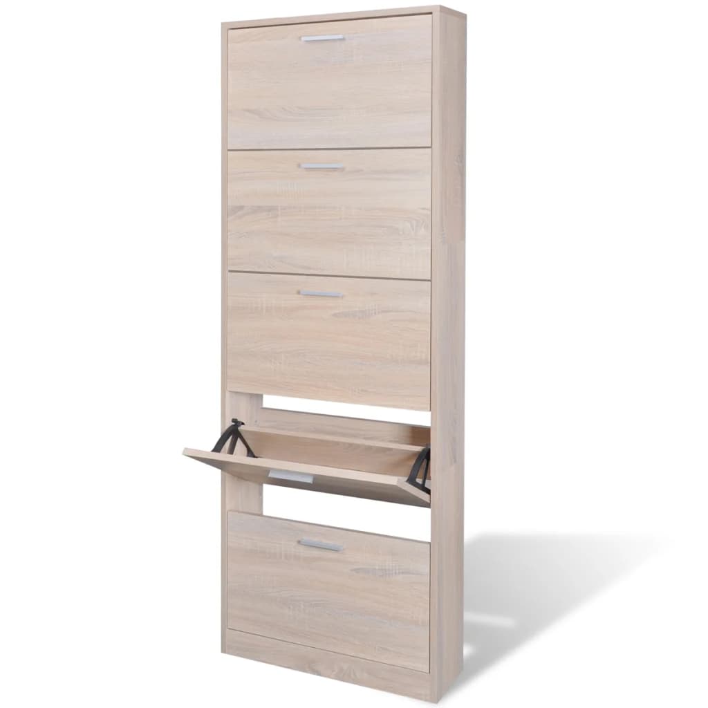Schuhschrank Mit 5 Schuhkippern Holz