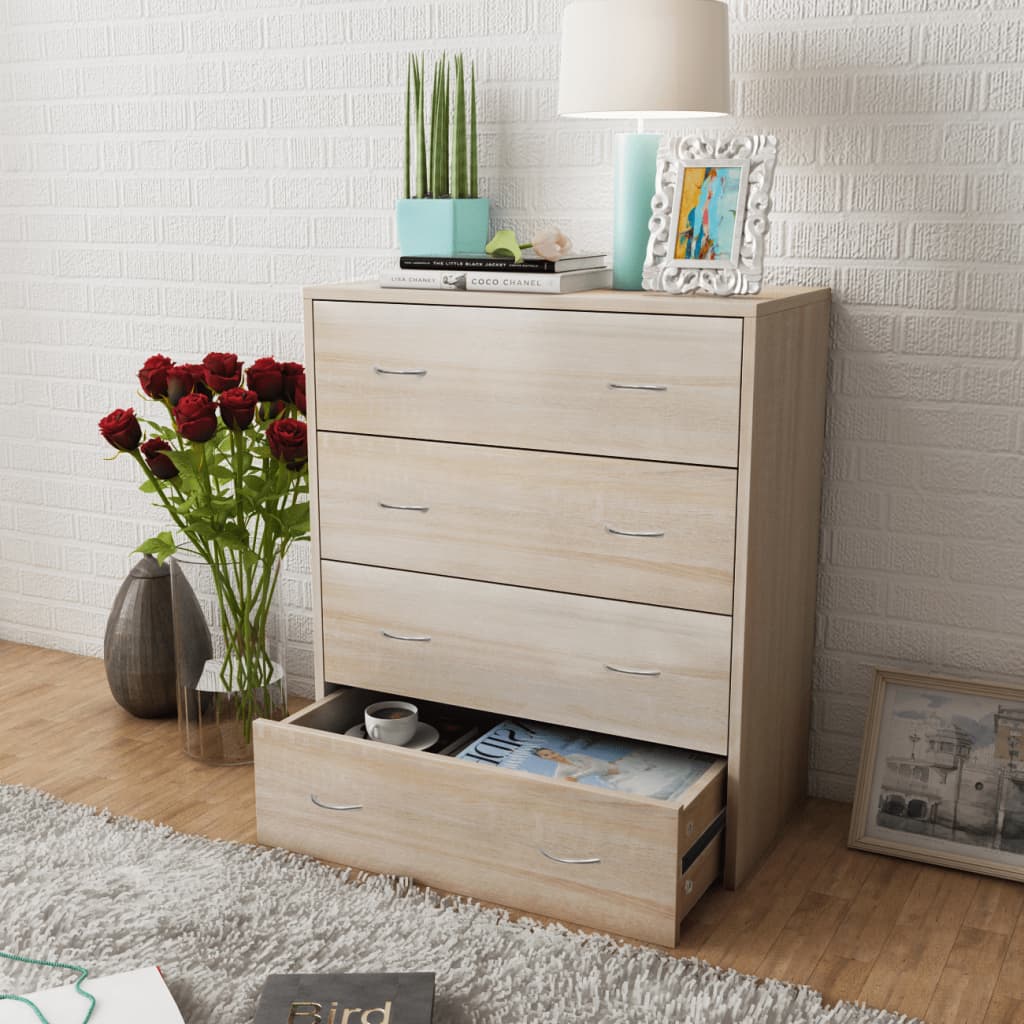 Kommode Mit 4 Schubladen 60×30,5×71 Cm