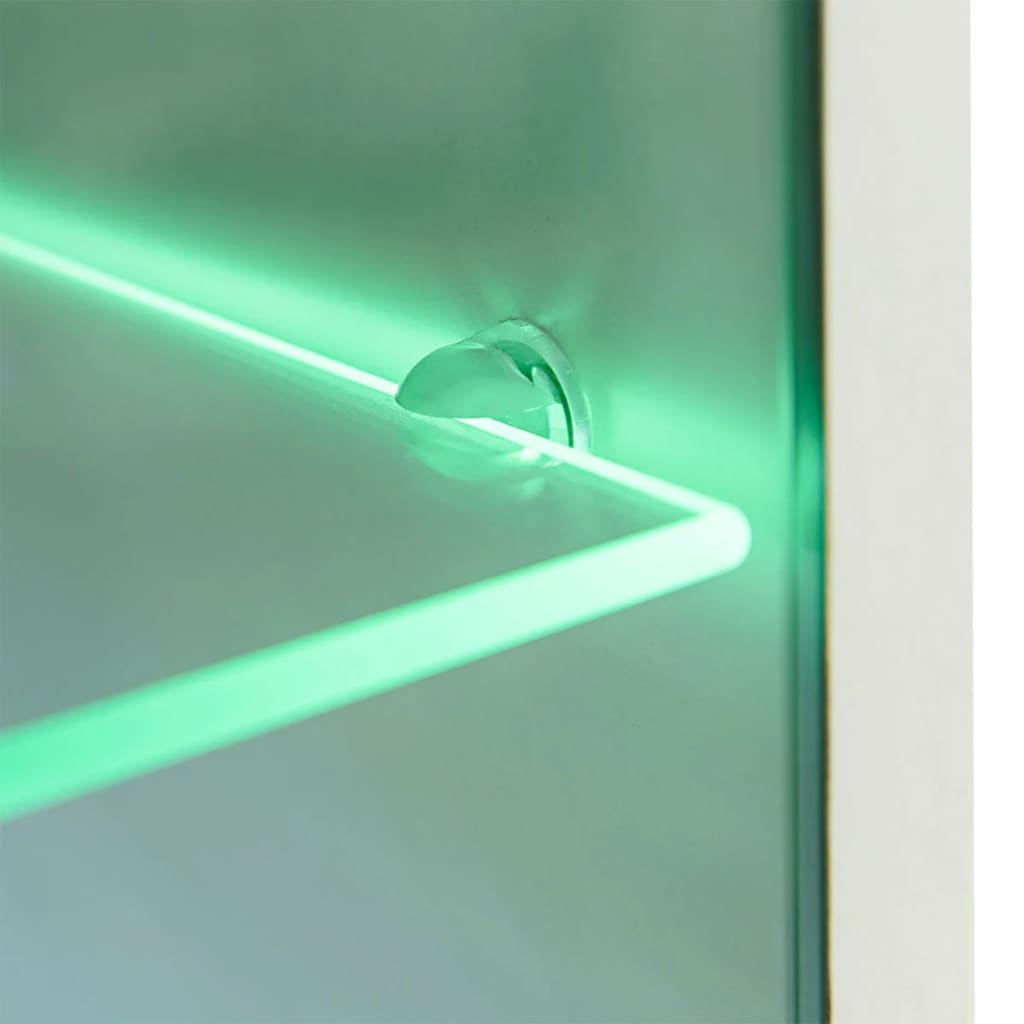 4-Tlg. Wohnwand Mit Tv-Schrank & Led-Leuchten Hochglanz-