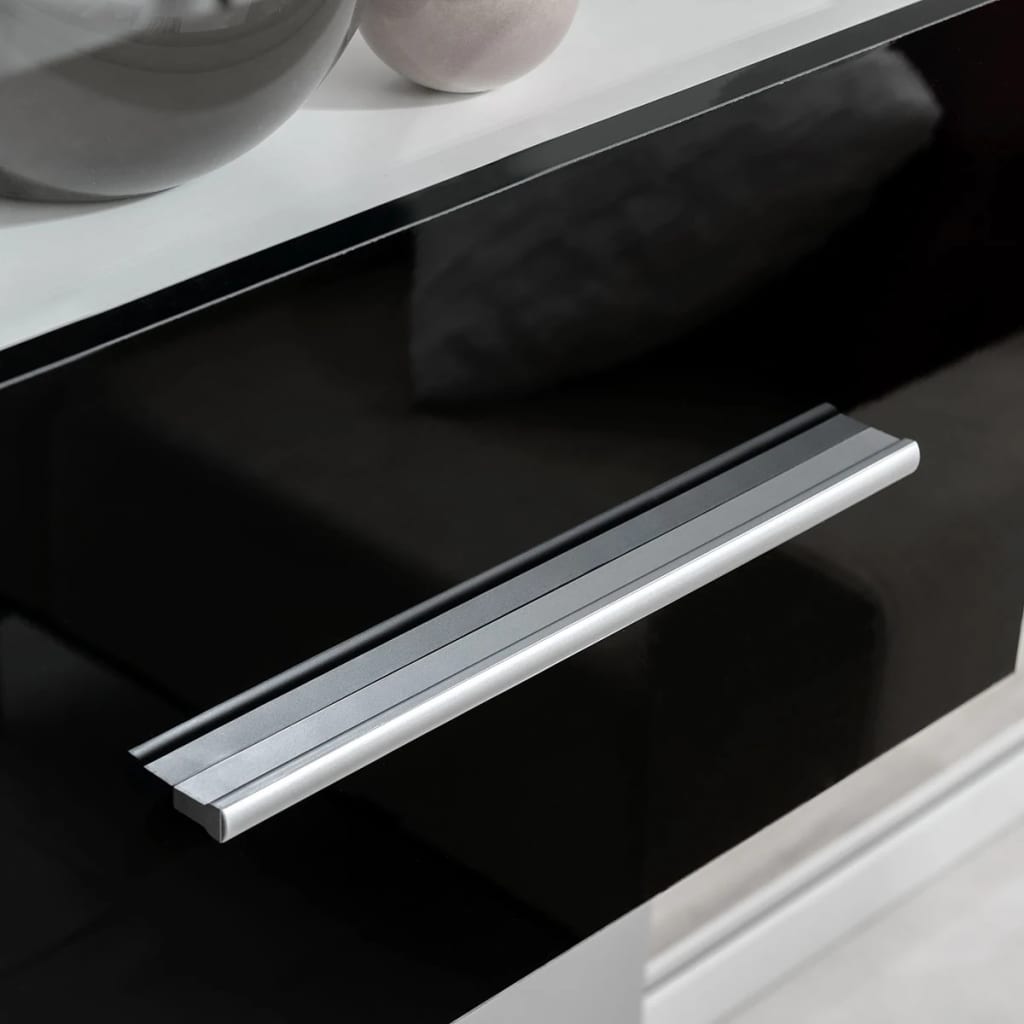 4-Tlg. Wohnwand Mit Tv-Schrank & Led-Leuchten Hochglanz-