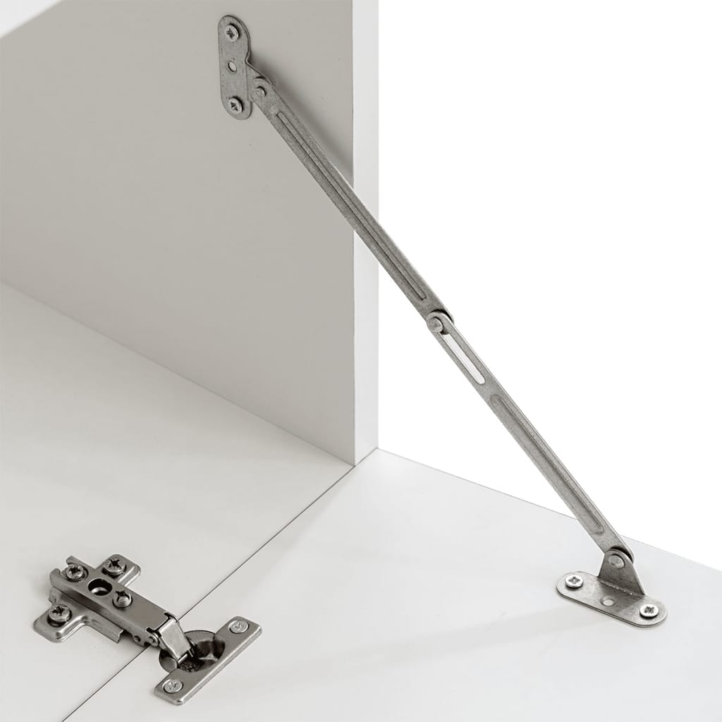 4-Tlg. Wohnwand Mit Tv-Schrank & Led-Leuchten Hochglanz-