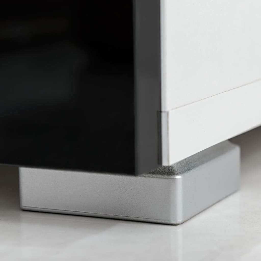 4-Tlg. Wohnwand Mit Tv-Schrank & Led-Leuchten Hochglanz-