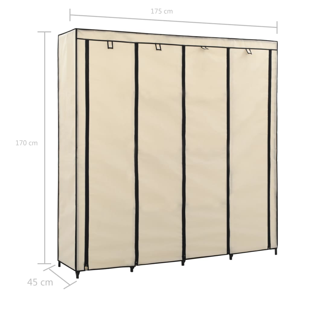 Kleiderschrank Mit 4 Fächern 175 X 45 X 170 Cm