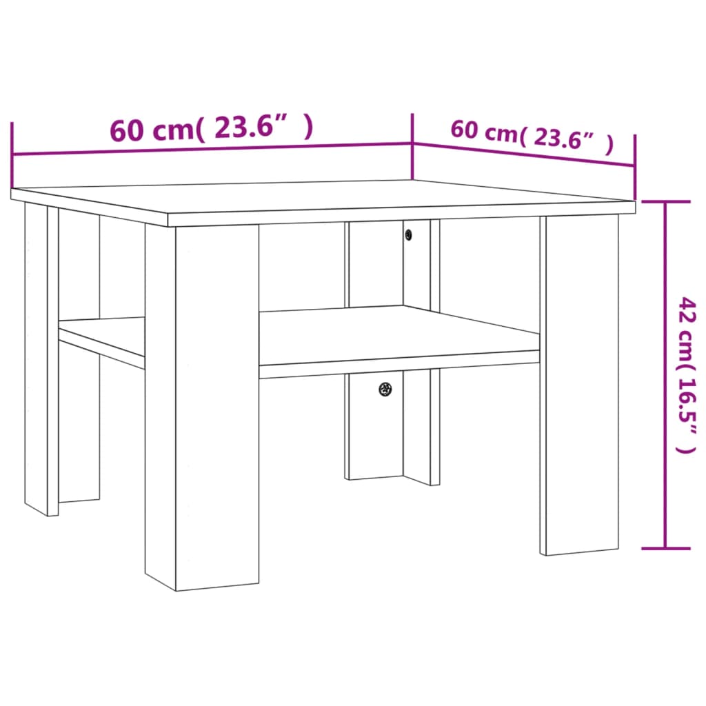 Couchtisch Sonoma-Eiche 60X60X42 Cm Holzwerkstoff