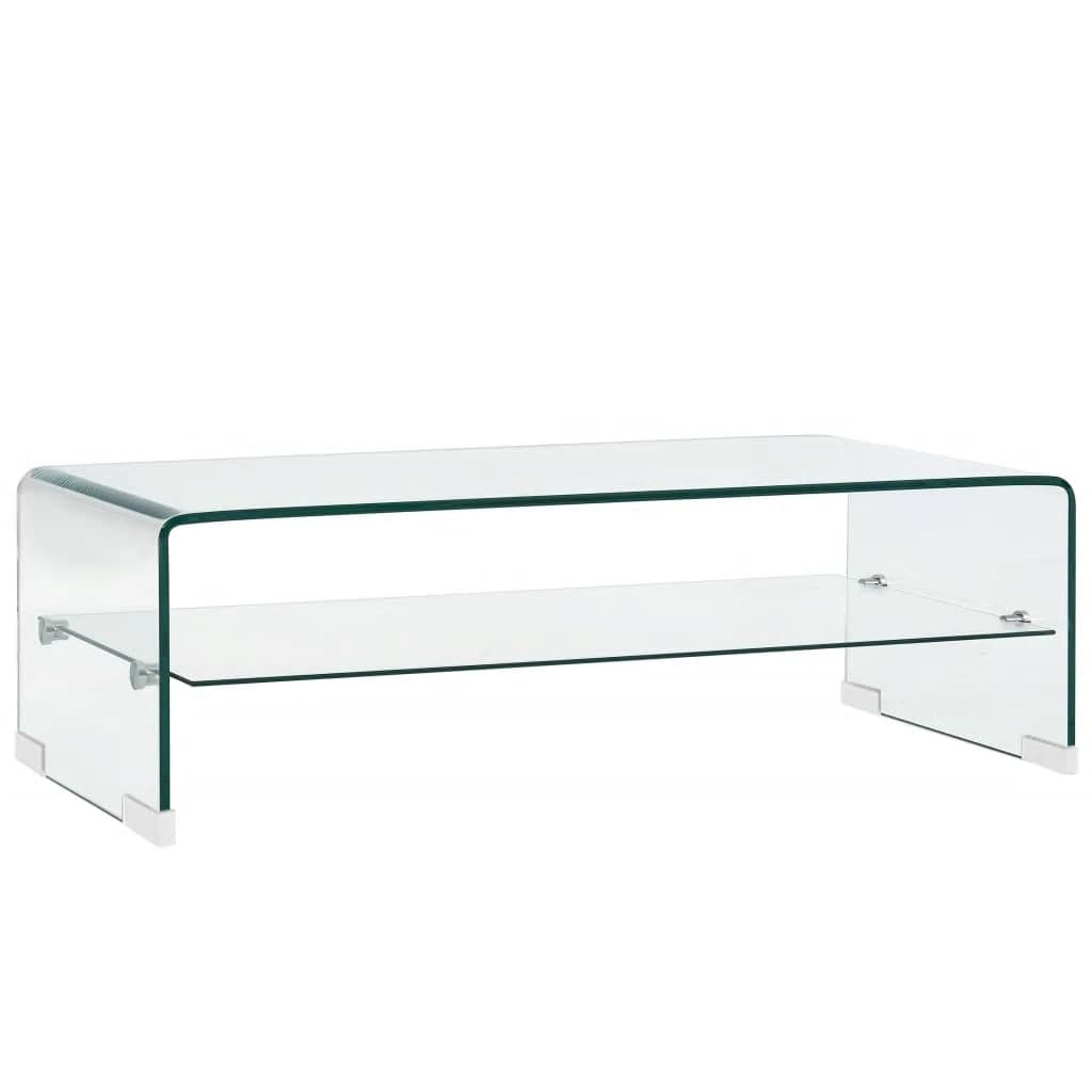 Couchtisch Transparent 98×45×31 Cm Hartglas