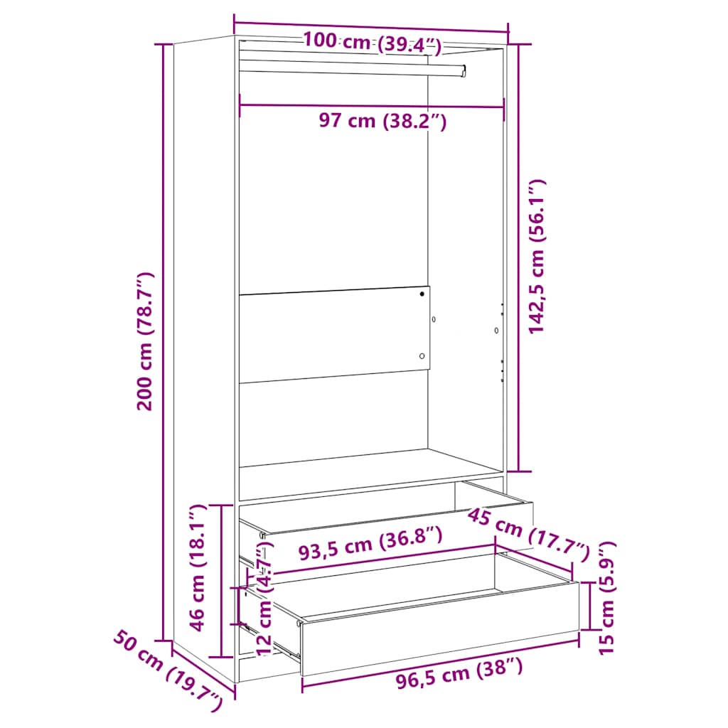 Kleiderschrank Holzwerkstoff Weiß