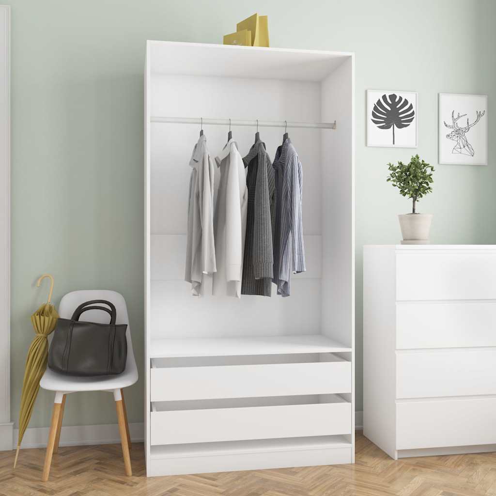 Kleiderschrank Holzwerkstoff Weiß - Konfigurierbar