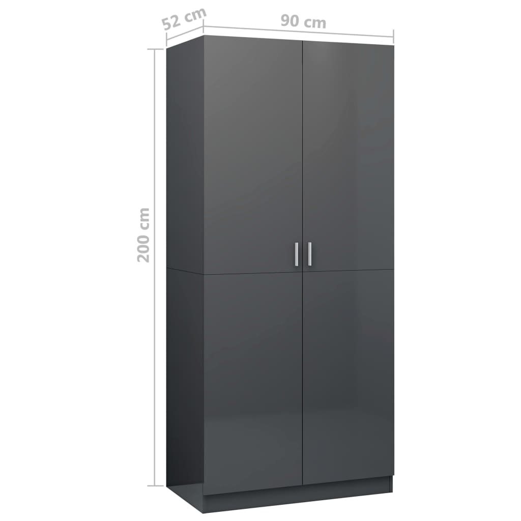 Kleiderschrank 90X52X200 Cm Holzwerkstoff