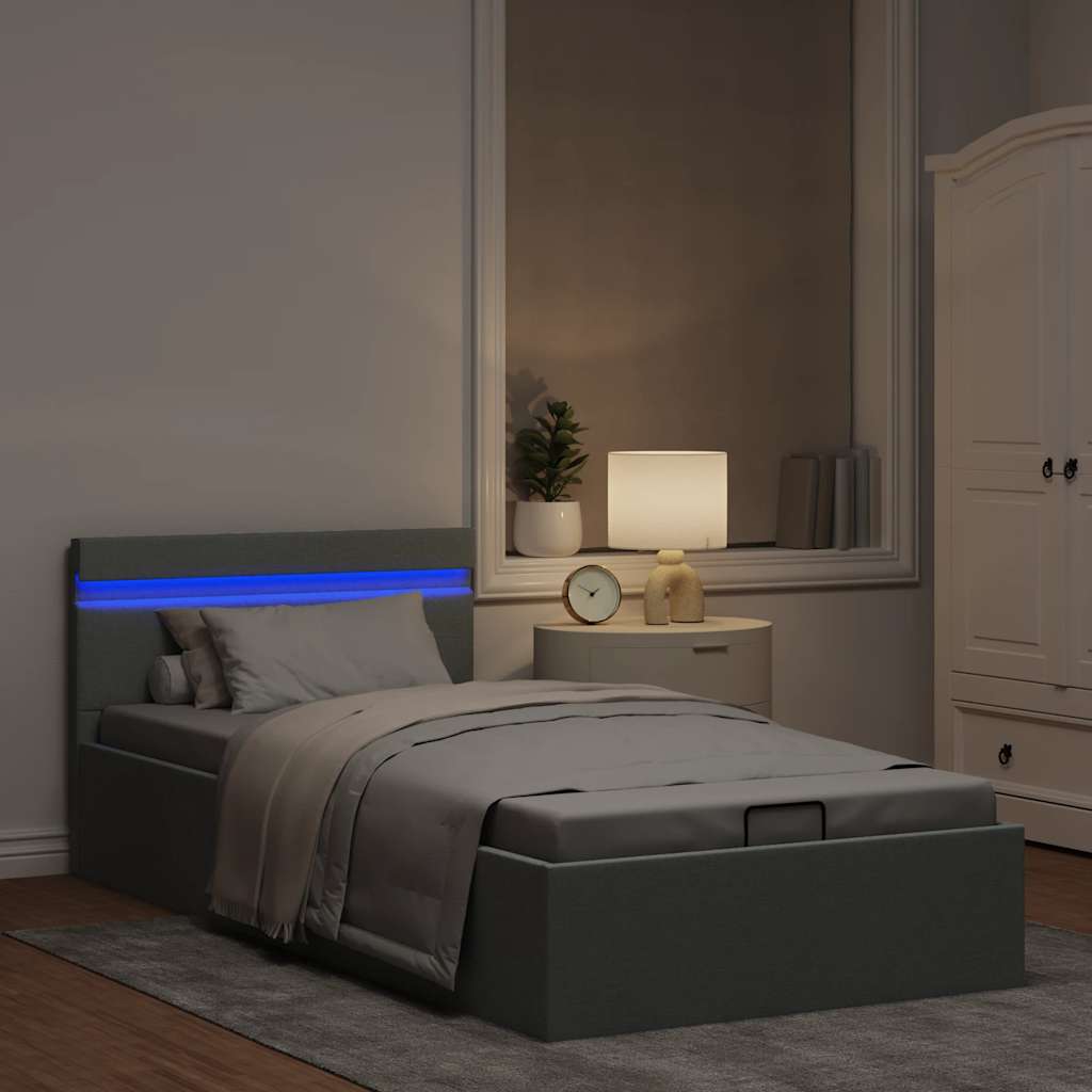 Bett Mit Bettkasten Hydraulisch Led Stoff