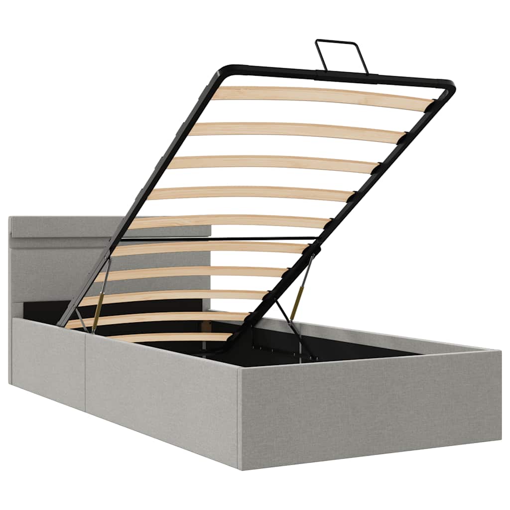 Bett Mit Bettkasten Hydraulisch Led Stoff