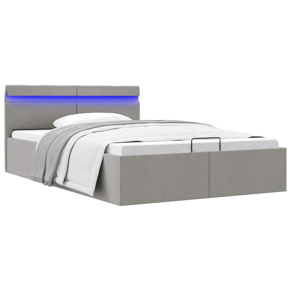 Bett Mit Bettkasten Hydraulisch Led Stoff