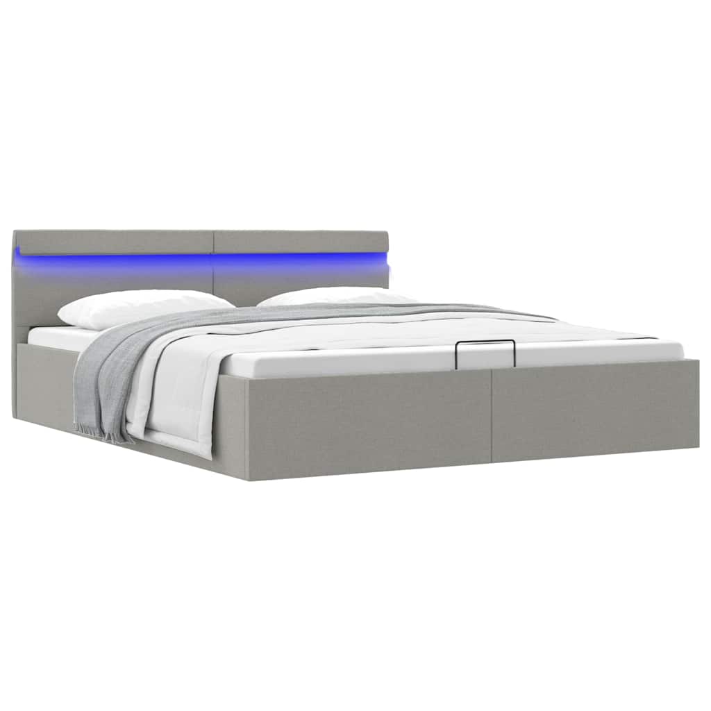 Bett Mit Bettkasten Hydraulisch Led Stoff