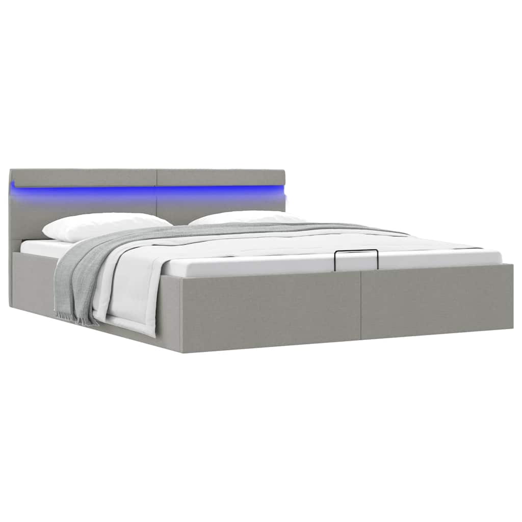 Bett Mit Bettkasten Hydraulisch Led Stoff